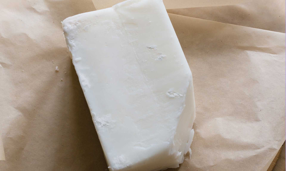 Bar of beef tallow on a cloth