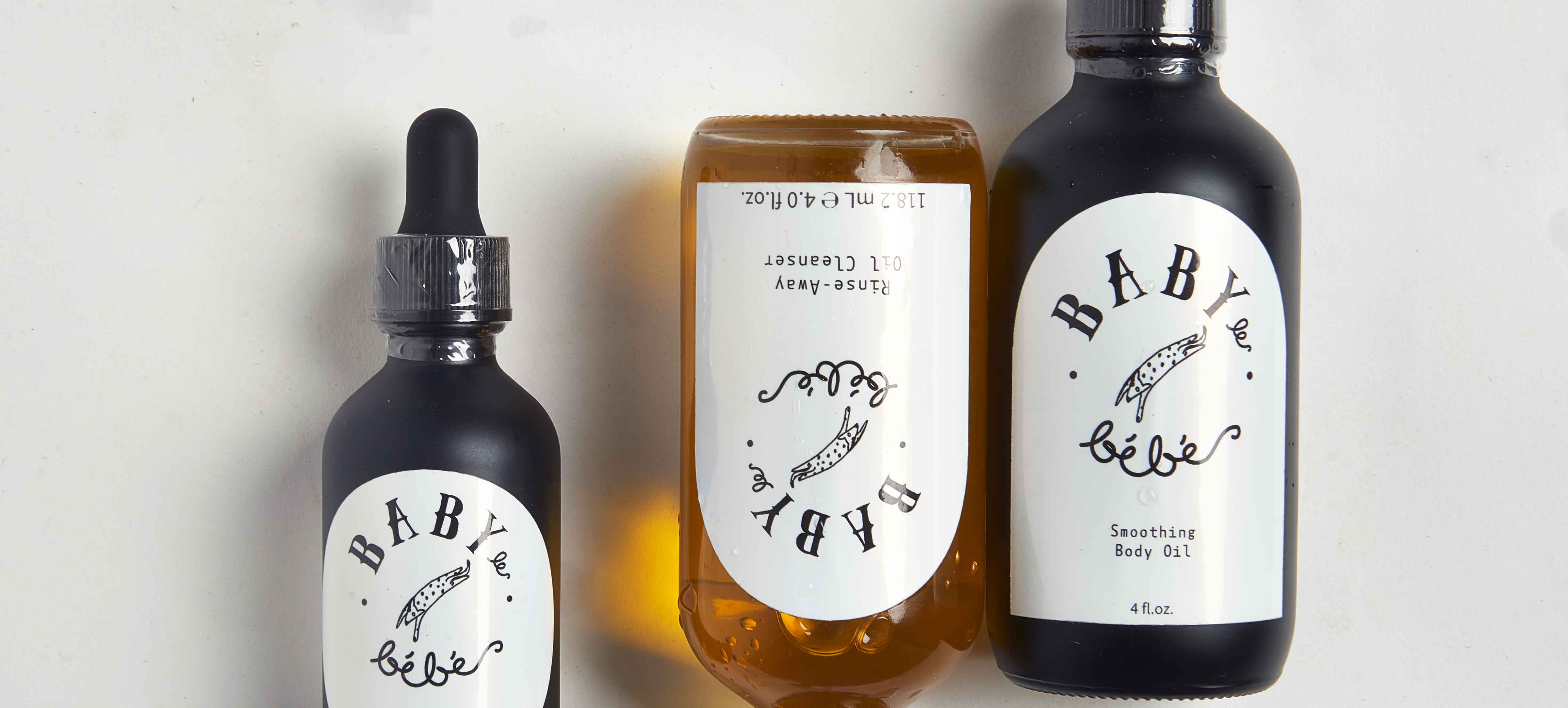 Nourishing Face Oil, Rinse-Away Oil Cleanser and Smoothing Body Oil side by side